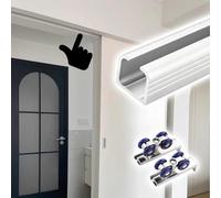 binario per porta scorrevole Kit di Binari per Porte Scorrevoli Resistenti, Set di Binari per Porte Scorrevoli Silenziose, Ferramenta per Porte Scorrevoli 2 mm Spessore(Silver,240cm/94.5in)