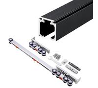 Binario Per Porta Scorrevole Kit Di Chiusura Ammortizzata Per Guide Per Porte Scorrevoli A Scomparsa, Rulli E Binari Per Porte Scorrevoli Da Montare A Soffitto E A Parete, Per Armadi/Verande(1.8m)