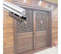 Binario per porta scorrevole Kit Di Ferramenta Porte Scorrevoli A Doppio Binario Bypass Per Due, Sostituzione Delle Guide Studi/garage/armadi, Personalizzazione E Facile Installazione(12ft/366cm)