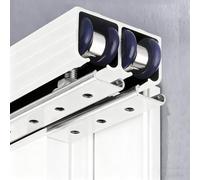 Binario per porta scorrevole Kit Di Ferramenta Porte Scorrevoli A Soffietto Con Binario Nascosto, Chiusura Ammortizzata, Montaggio A Soffitto E Parete, Binari Nascosti(110cm/3.6ft)