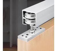 Binario per Porta Scorrevole Kit Ferramenta per Binario Porta a Soffietto, Guida per Binario Porta Scorrevole con Puleggia Regolabile, Binario Porta a Scomparsa per 2 Ante(150cm (59.1in))