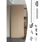 Binario per Porta Scorrevole Kit Ferramenta per Porta Scorrevole a Scomparsa da 94 122 154 180 cm, Binario Invisibile per Porta Scorrevole a Scomparsa, Cerniera(136cm/53.5inch/4.4ft)