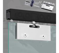 Binario per Porta Scorrevole Kit per Porta Scorrevole in Vetro Senza Telaio, Set per Porta Scorrevole a Scomparsa con Montaggio a Soffitto, Porta Scorrevole in Vetro per Armadio per Bagno, Balcone, St
