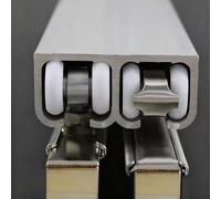 Binario per Porta Scorrevole Kit per Porta Scorrevole Invisibile a Doppio Binario, Ferramenta per Porta Dell'armadio Bypass di Qualità Commerciale, Set di Binari per Porta(Silver,1.2m/3.9ft)