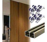 Binario per Porta Scorrevole per Porta Bypass, Kit Hardware per Porta Tascabile in Alluminio, binari per Porta Scorrevole Interna del fienile, Rieles para Puertas Corredizas(Champagne,2.2m/7.2ft)