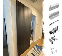 Binario per Porta Scorrevole Set di Binario a Scomparsa Superiore per Porta | Ferramenta per Anta a Scomparsa Singola a Spinta Interna per Armadio e Cabina(124cm/4.1ft)