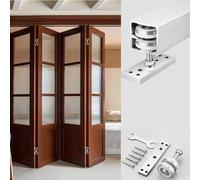 Binario per porta scorrevole Sostituzione Binario Per Porte Pieghevoli Tagliabili, Rulli Per Binari A Scatola, Set Completo Di Hardware, Binari A Rulli Per Porta Bifold Universale(65in/5.4ft/165cm)