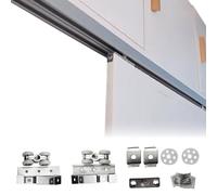 Binario per porte scorrevoli, Binario for porta scorrevole bypass con meccanismo di chiusura ammortizzata, set di binari in alluminio, diverse misure, 2-10 piedi(Single,7 FT/2.13 m)