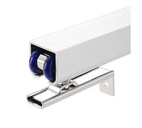 Binario per porte scorrevoli, Binario for porta scorrevole Sistema di aggancio a 4 ruote in lega di alluminio e nylon di diverse dimensioni for spessori porta da 25 a 55 mm, carico 50 kg(130cm/51in)