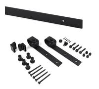 Emuca SISTEMA PER PORTE SCORREVOLI SOSPESE BINARIO 2 m 2 CARRELLI ACCIAIO NERO PORTATA 80 kg