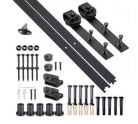 Binario per Porte Scorrevoli con Kit di Accessori in Acciaio al Carbonio 200x4x0.6 cm