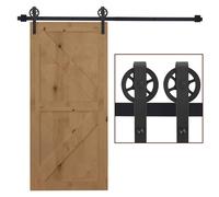 Binario per Porte Scorrevoli con Kit di Accessori in Acciaio Nero 100 cm sm 180mm