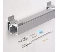 Binario per porte scorrevoli, Kit binario for porta scorrevole con 8 ruote, chiusura ammortizzata, 100 kg, for porte da 20-50 mm, diverse dimensioni(30 in/76.2 cm)