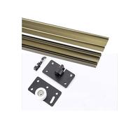 Binario per porte scorrevoli, Kit Binario for Porta Scorrevole Doppia In Alluminio Con Ruote Multicolor 100-300cm(Gold,120cm/47in)