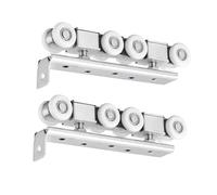 Binario per porte scorrevoli, Kit ferramenta for porta scorrevole Barn, 8 ruote, ganci, binario multicolore, diverse misure(Silver,8-wheels hanger set)