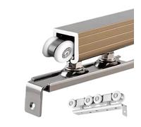 Binario per porte scorrevoli, Kit ferramenta for porta scorrevole Barn, 8 ruote, ganci, binario multicolore, diverse misure(Champagne,120 in/305 cm)