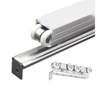 Binario per porte scorrevoli, Kit ferramenta for porta scorrevole Barn, 8 ruote, ganci, binario multicolore, diverse misure(Silver,50 in/127 cm)