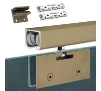 Binario per porte scorrevoli, Kit ferramenta for porte scorrevoli, binario in lega di alluminio con chiusura ammortizzata, confezione da 8 ruote multicolore, diverse misure(Gold,4 FT/1.21 m)