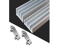 Binario per porte scorrevoli, Set di hardware in lega alluminio for porta scorrevole in vetro a 3 binari for armadi guardaroba varie dimensioni(110cm/3.6ft)