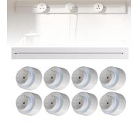 Binario Per Presa Elettrica Rimovibile Da 8000W, Prolunga Per Presa A Muro Mobile Con Porta USB E TYPE-C(White,80cm)