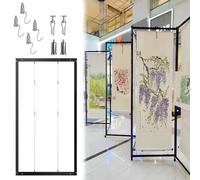 Binario per Quadri Accessori per Appendere Cornici, Espositore Pieghevole per Calligrafia/pannello Pubblicitario, Supporto per Mostre Fotografiche per Interni Esterni(6pcs,100x200cm(39 3/8"x78 3/4"))