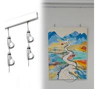 Binario Per Quadri Binari Decorativi Per Appendere Quadri A Parete, Kit Appendere Piccoli Quadri In Filo Metallico/Discreto Appendere Foto, Gallerie D'arte, Spazi Pubblici(65in(165.1cm) Track)