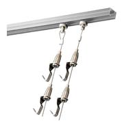 Binario Per Quadri Click System Per Appendere Guide Per Quadri, Ganci Per Guide Per Quadri E Filo Con Binario Argentato, Kit Per Gallerie D'arte Resistenti Per Musei(4.5ft(137cm) rail,4.9'/1.5m Cord)