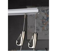 Binario per quadri Ganci per Quadri da Soffitto In Cartongesso Resistenti, Espositore Fotografico Regolabile con Clip per Ufficio e Casa, Opera D'arte Decorativa Flessibile In Metallo per Parete(6.5'/
