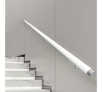 Binario per scale in legno per interni per la sicurezza oltre 200 cm, ringhiera antiscivolo per anziani e bambini, supporto in metallo resistente, elegante design bianco.