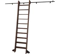 Binario per scaletta scorrevole/rotolabile per biblioteca, kit di guide scorrevoli silenziose (senza scala), multiuso per scale di soppalco/magazzino, sistemi a rulli da 3,3-24 piedi(200cm Kit pista)