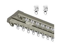 Binario per Tenda a Doppia Fila,divisorio Silenzioso da soffitto Facile da installare Binari in Alluminio for Soggiorno Camera E Bagno(Gray,530cm)