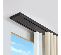 Binario per Tenda a Doppia Riga, Binario per Tenda da Soffitto Silenzioso, per Camera da Letto, Soggiorno, Ospedale (Nero, 300 cm)
