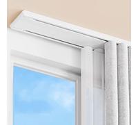 Binario per tenda a doppio binario a 2 strati, montaggio a soffitto, silenzioso, resistente, per camera da letto, soggiorno, ospedali (bianco, 604 cm)