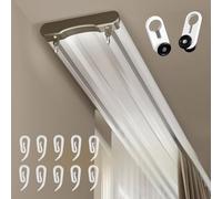 Binario per tenda a doppio binario largo 100 mm, sistema di scorrimento silenzioso con ganci, in alluminio resistente, per soggiorno, camera da letto, sala da pranzo (champagne, 2,7 m)