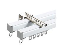Binario per tenda a doppio binario resistente, montato su soffitto/laterale, per soggiorno e camera da letto, divisorio, 250 cm, bianco