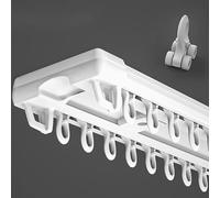 Binario per tenda a doppio binario siamesi a doppio binario per montaggio a soffitto, asta per tenda in alluminio per soggiorno, camera da letto, divisorio, 3 tipi O (dimensioni: 3,5 m, colore: