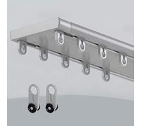 Binario per tenda a doppio soffitto resistente, silenzioso, sistema a doppio binario per tende e divisori, perfetto per soggiorno e camera da letto (grigio, 1,4 m)