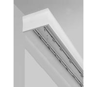 Binario per tenda a soffitto con doppie guide 3 in 1, divisorio per stanza, mantovana da 3,7 m, ideale per la decorazione della casa e soluzioni per la privacy (365 cm)