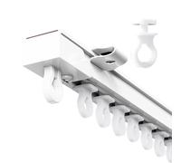 Binario per tenda adesivo bianco ultra sottile, 5 m, per soffitto e laterale, per soggiorno, camera da letto, cucina, facile da installare, soluzioni eleganti per la decorazione della casa