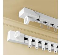 Binario per tenda adesivo silenzioso, facile da installare, 450 cm, sistema di scorrimento laterale per tende, perfetto per la decorazione della casa, funzionamento senza rumore