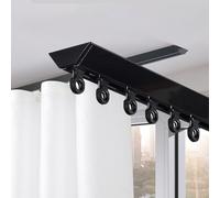 Binario per tenda, asta per tenda da soffitto, divisore per la separazione della stanza, binario per montaggio a parete, montaggio a soffitto, design flessibile e durevole (nero, 530 cm)