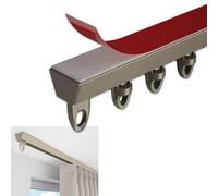 Binario per tenda autoadesivo, sistema senza trapano, divisorio per stanze, 2,6 m, in alluminio, per doccia e soggiorno, colore champagne