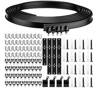 Binario per tenda curvo flessibile pieghevole da soffitto per finestre e doccia, binario curvo per tenda con sistema di binario per tende per camper, tende da letto, divisorio (nero, 5 metri)