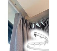 Binario per tenda curvo pieghevole in PVC - 30,5 cm/76,2 cm/60"/100 cm/120 cm/10 m, montaggio a soffitto/parete, per tende da doccia e veneziane, binario bianco, design flessibile