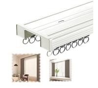 Binario per tenda da soffitto, 350/450/500 cm, in alluminio, per soggiorno, camera da letto, finestra a golfo, divisorio, bianco, dimensioni 280 cm, facile installazione, durevole, design moderno