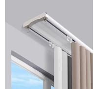 Binario per tenda da soffitto a doppia caduta, resistente, silenzioso, in alluminio, per tende e divisori, facile da installare, 5,7 m, finitura bianca