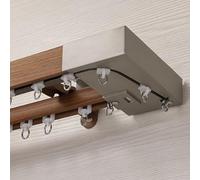 Binario per tenda da soffitto a doppia fila resistente, finitura in teak, 4,7 m, resistente, per un funzionamento fluido della tenda, ideale per uso domestico e ufficio