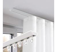 Binario per tenda da soffitto a forma di V per divisori, asta per tenda in alluminio per finestre/doccia/partizione, colore bianco, 4,8 m (4 x 1,2 m), soluzione durevole ed elegante