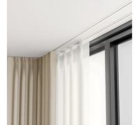 Binario per tenda da soffitto da incasso, asta nascosta per divisori e privacy, 1,8 m, nero, per montaggio a soffitto, design elegante salvaspazio per interni moderni