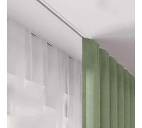 Binario per tenda da soffitto in alluminio bianco nascosto per divisori, regolabile, lunghezza 3 m, 4,6 m, 6,1 m, 9,1 m, ideale per tende e decorazioni per la casa